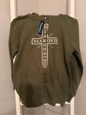 Diamond Supply Co. Olive Green Pullover Hoodie- NWT